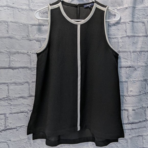 Madewell black & white Crepe Canal blouse top
